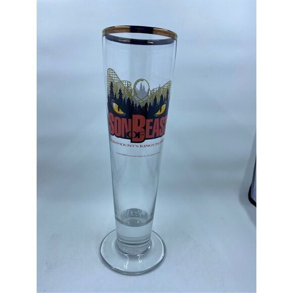 Kings Island Son of Beast Roller Coaster Amusement Park Pilsner Glass Paramount - Picture 4 of 10